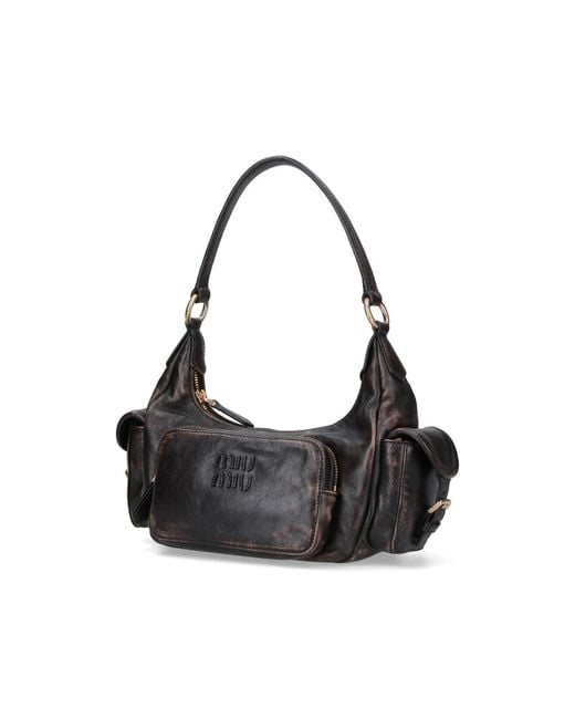 Miu Miu Black 'Pocket' Small Shoulder Bag