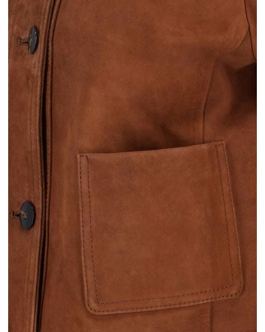 Max Mara Brown Suede Jacket "Baia"