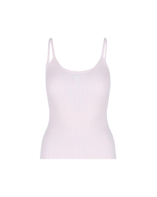 Top Costine Logo di Courreges in Pink