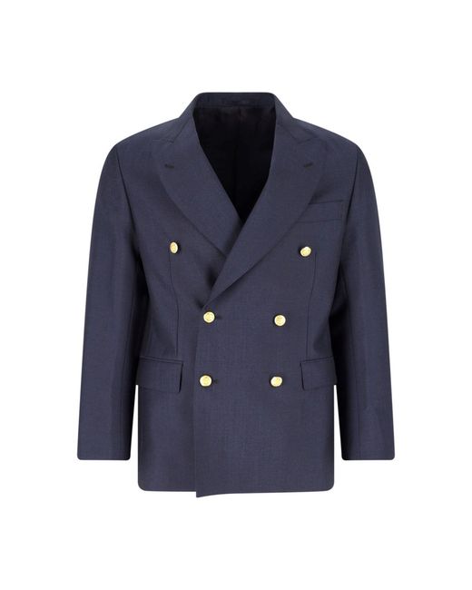 Kaptain Sunshine Blue Double-Breasted Blazer for men