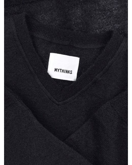MYTHINKS Black Alpaca Blend Sweater