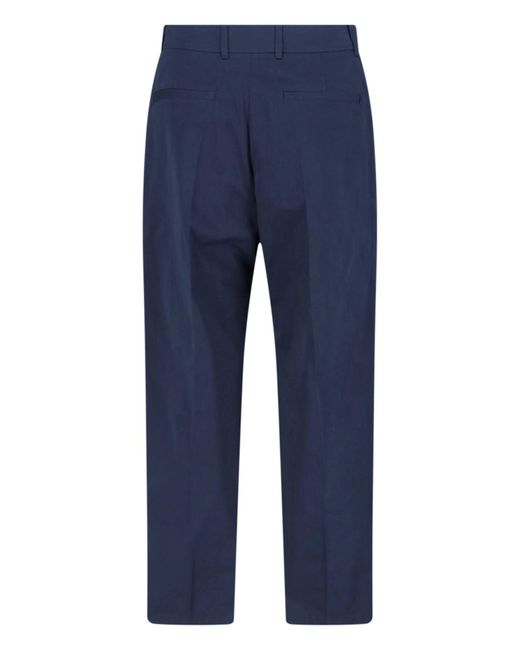 Valentino Blue Tailored Cotton Pants for men
