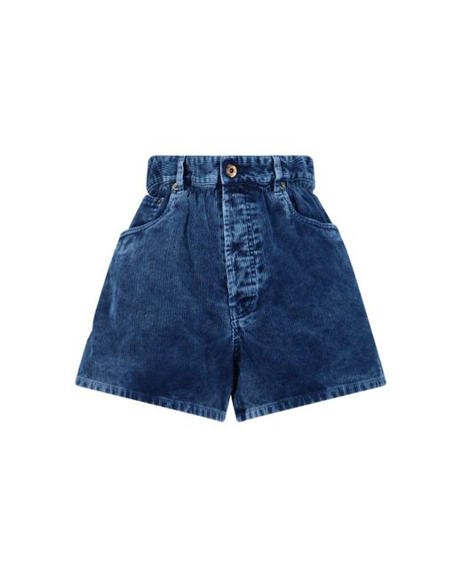 Miu Miu Blue Velvet Shorts