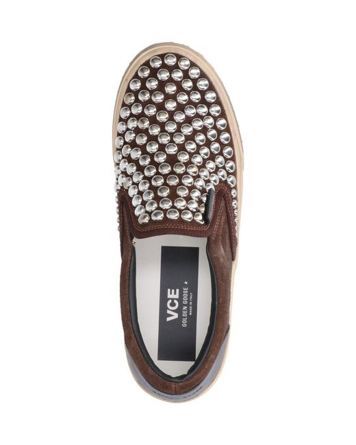 Golden Goose Deluxe Brand Brown Studded Slip-On Sneaker