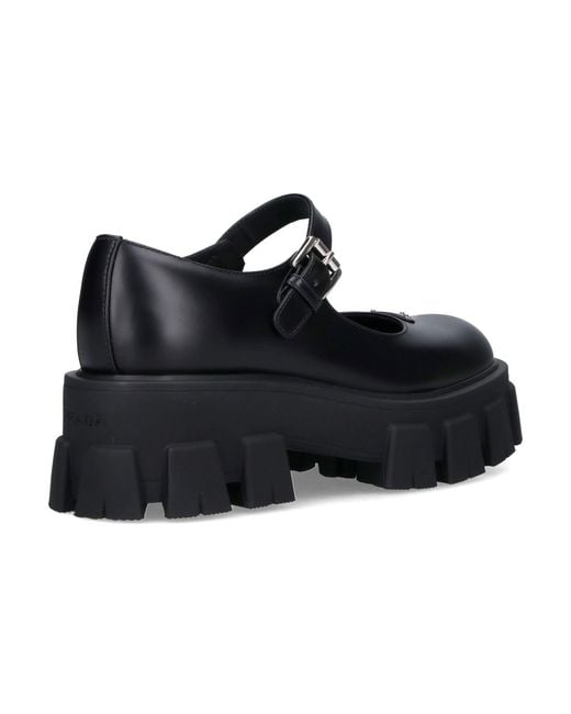 Prada Black "Monolith Mary Jane" Ballet Flats
