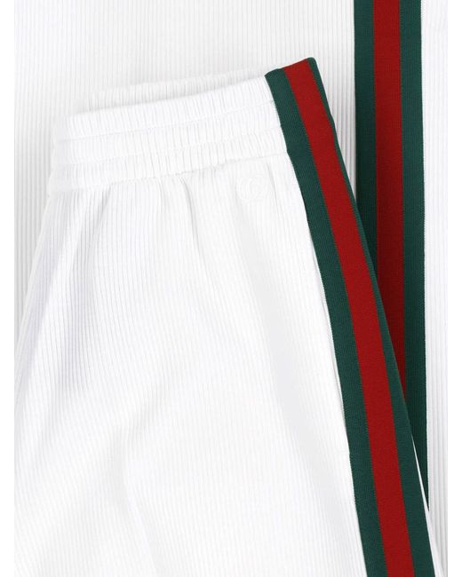 Gucci White Sweatpants "Web"