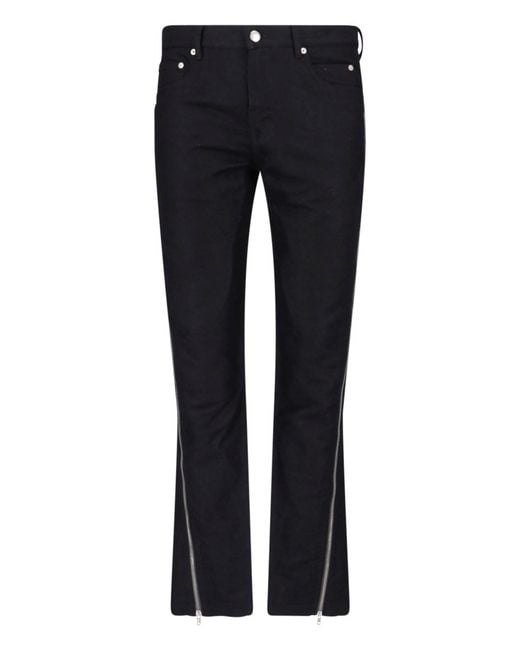Rick Owens Blue Straight Zip Jeans for men