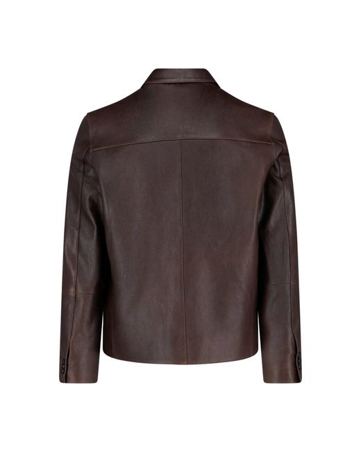 TONYWACK Brown Lamb Leather Jacket for men