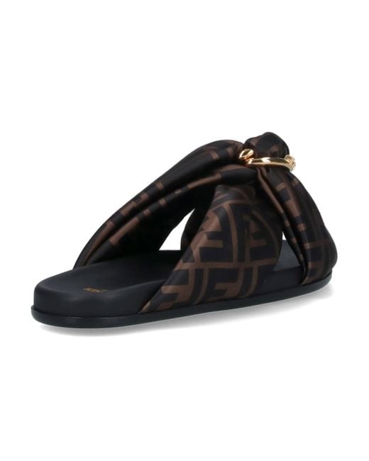 Fendi Black Feel Slide Sandals