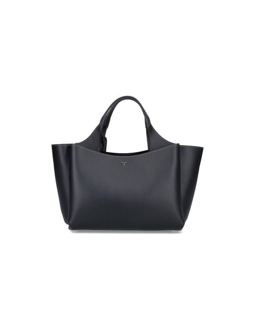 Tod's Blue Logo Plaque Top Handle Bag