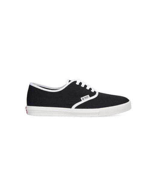 Prada Black Drill Fabric Sneakers for men