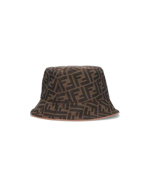 Cappello Bucket Logo di Fendi in Brown