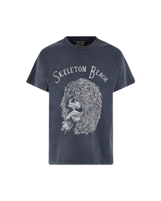 GALLERY DEPT. Blue Skeleton Beach Graphic T-Shirt for men