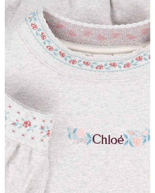 Chloé White Cotton Logo Sweatshirt