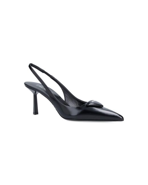 Prada Black Pumps Slingback Logo
