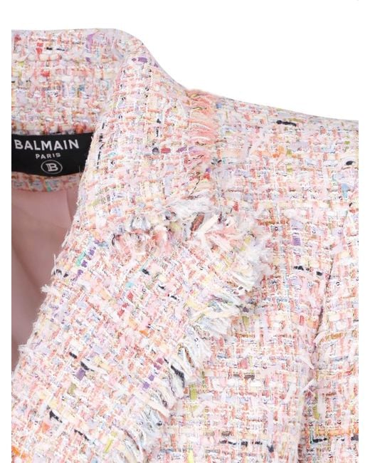 Balmain Pink Textured Blend Jacket