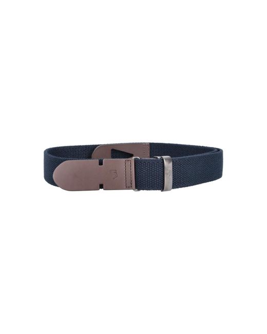 Tod's Blue Calf Leather-Trim Stretch Belt for men