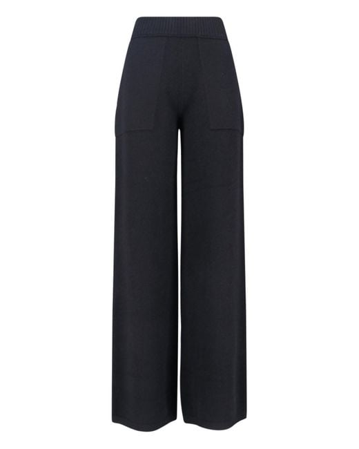 Uma Wang Blue Wide-Leg Trousers With High Ribbed Waistband
