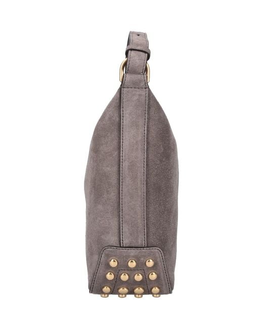 Tod's Gray Mini Shoulder Bag "Metal Dots"