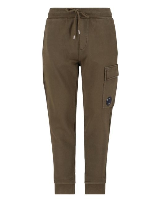 C P Company Green Logo Sporty Pants for men