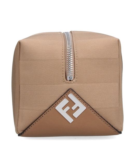 Fendi White Pouch Zip Lui" for men