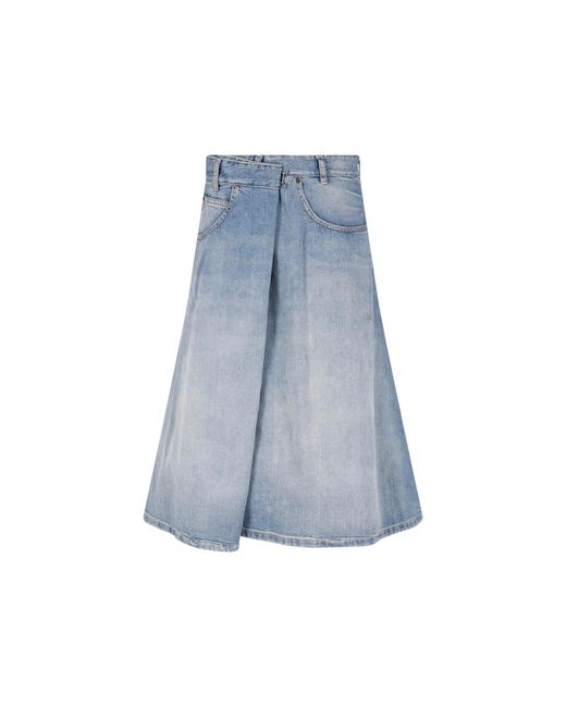 Maison Margiela Blue Denim Midi Skirt
