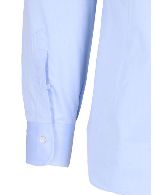 Camicia Classica "I" di Barba Napoli in Blue da Uomo