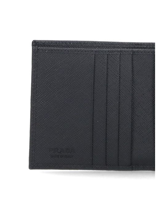 Prada Black Bifold Logo Wallet for men