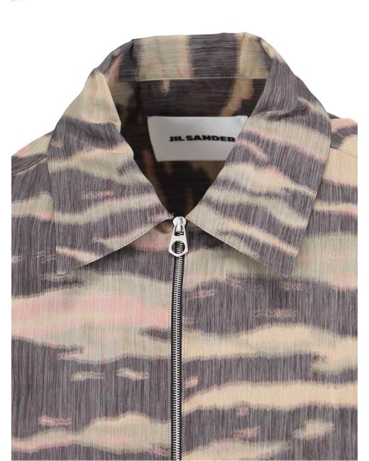 Jil Sander Gray Zip Shirt for men