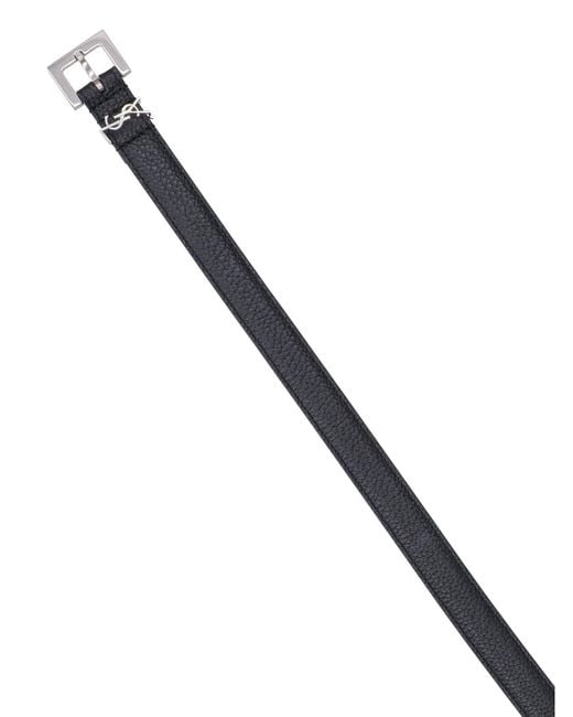 Saint Laurent Black Belt "Cassandre" for men