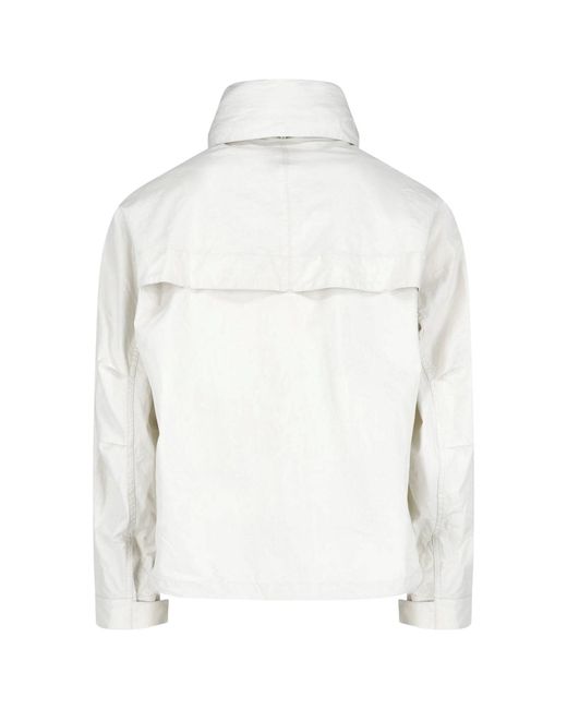 Lemaire White Short Ventile Cotton Parka Jacket for men