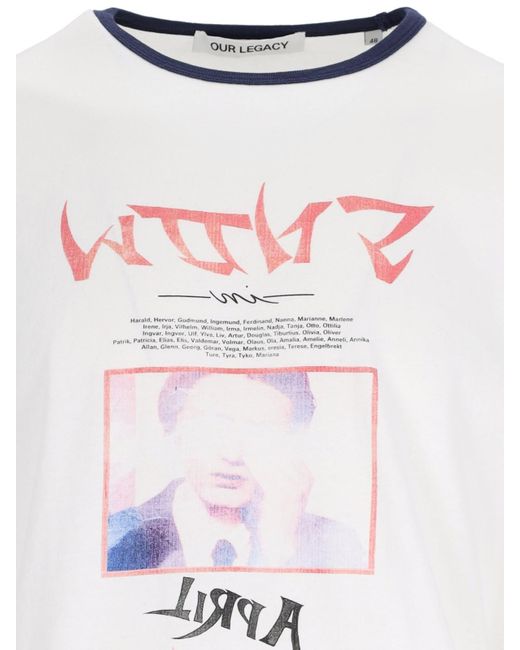 T-Shirt "Snow Shigatsu Print" di Our Legacy in White da Uomo