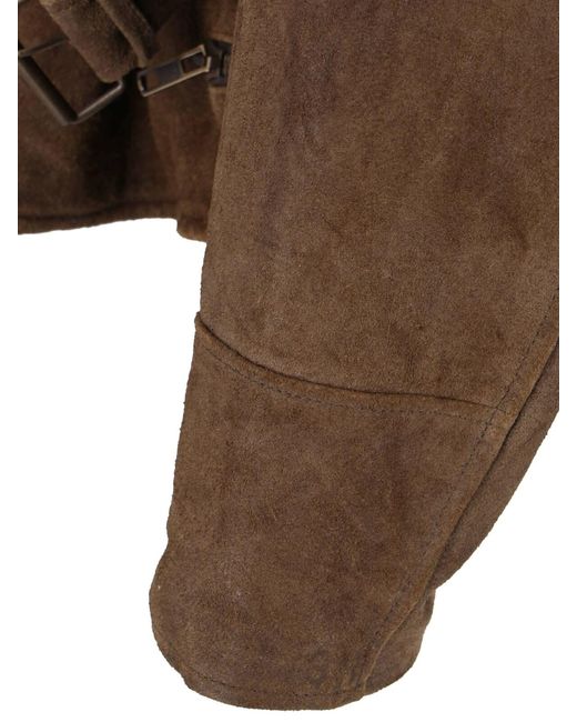 MM6 by Maison Margiela Brown Biker Jacket Puffer Jackets for men