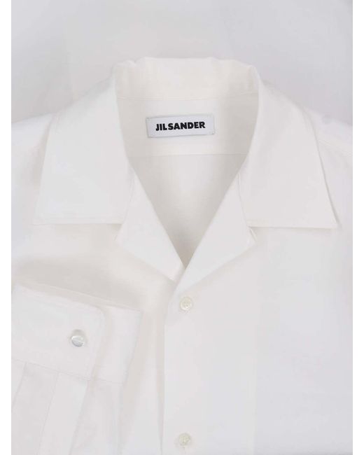 Jil Sander White Long Sleeve Button-Up Shirt for men