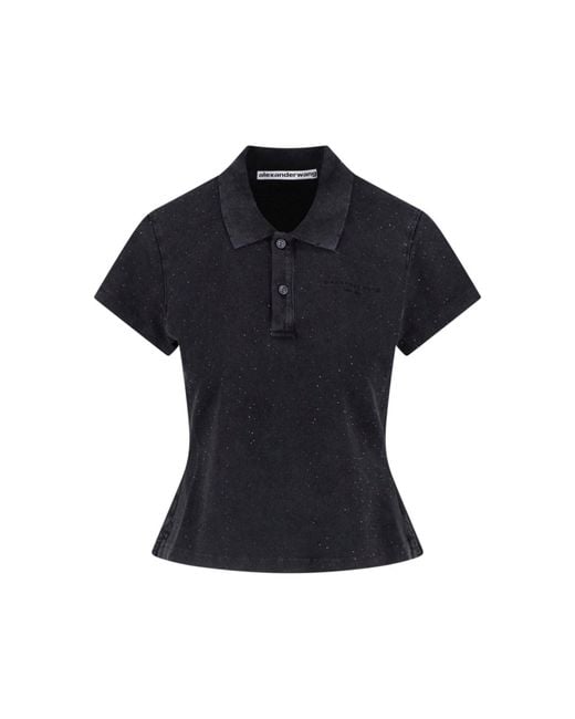 Alexander Wang Blue Strass Polo
