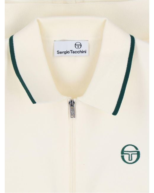 Sergio Tacchini White 'palla' Zip Sweatshirt for men