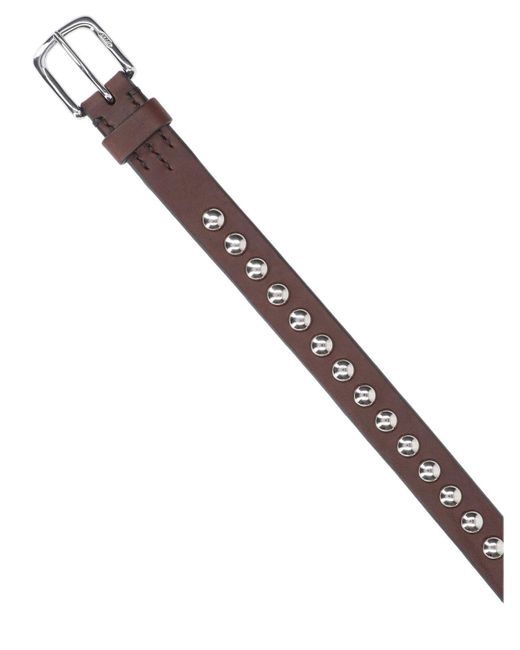 J&m Davidson Brown 'Dome Rivets Narrow' Belt for men