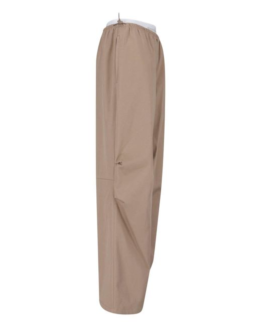 Alexander Wang Natural Cotton Trousers, Taupe, Mid-Rise