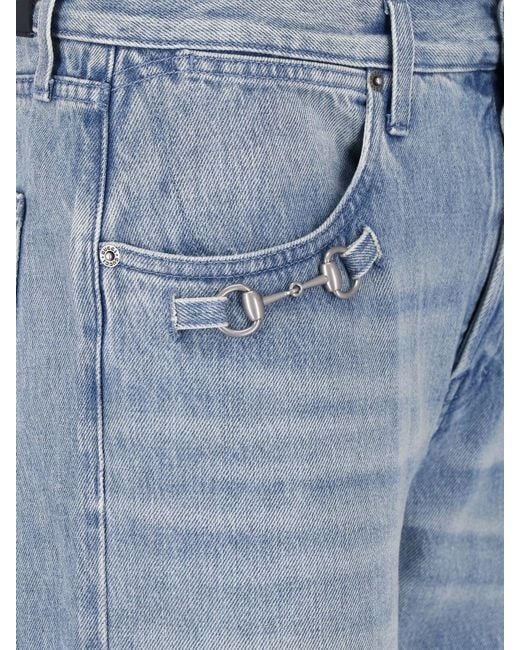 Gucci Blue Bootcut Jeans "Morsetto" for men