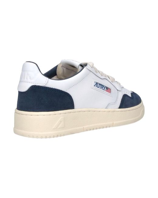 Autry Blue Leather & Suede Sneakers For