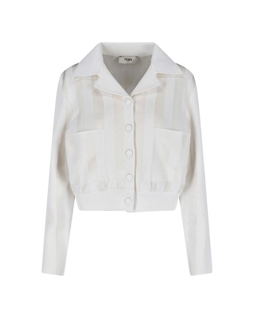 Fendi White Viscose Blouson