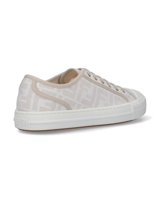 Fendi White Domino Low Sneakers