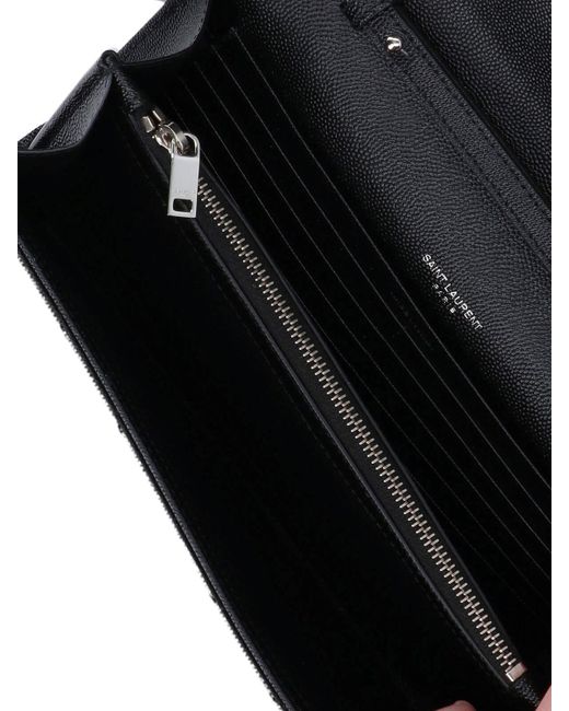 Saint Laurent Gray 'Cassandre' Chain Wallet