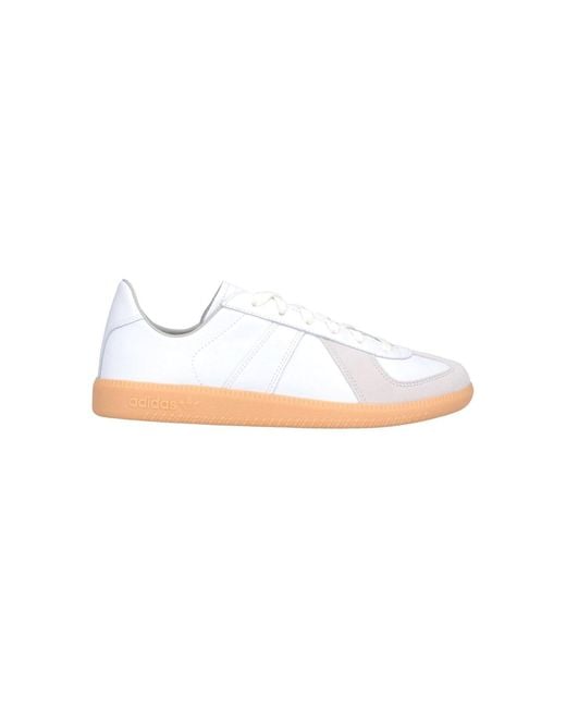 Adidas White Leather & Textile Sneakers