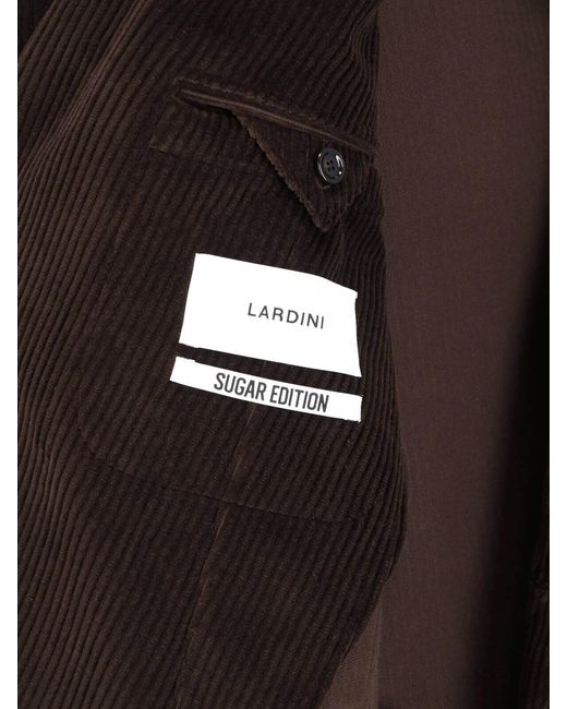 Lardini Black Double-Breasted Velvet Blazer for men