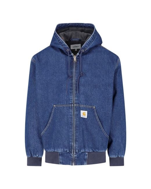 Carhartt Blue Hooded Jacket "Og Active" for men