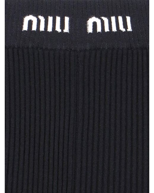Miu Miu Blue Ribbed Pants