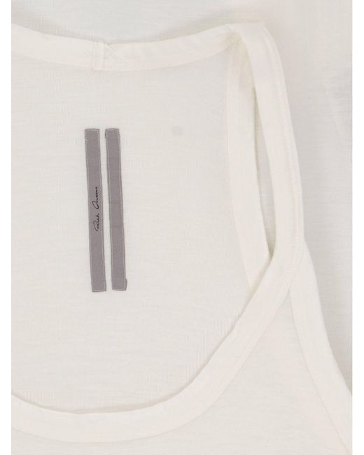 Rick Owens White Wool And Silk Tank Top