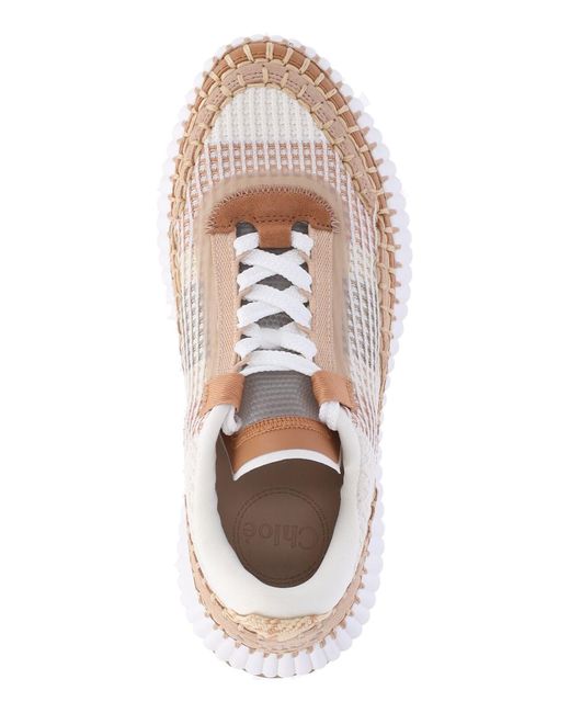 Chloé White Suede & Leather-Lined Sneakers With Cushioned Eva Sole