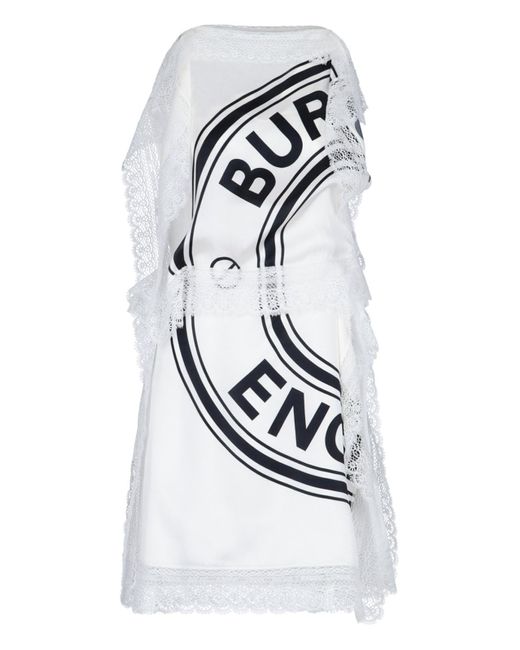 Burberry White Logo Lace Dress